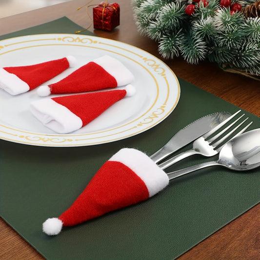 KerstMuts Bestekhoezen in Kerstmutsvorm – Tafeldecoratie