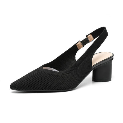 Veloura Slingback Hakken Dames met Geribde Structuur en Lage Hak