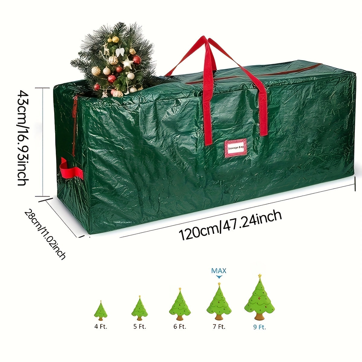 Kerstboom Opbergzak Waterdicht voor Kunstkerstboom tot 274 cm