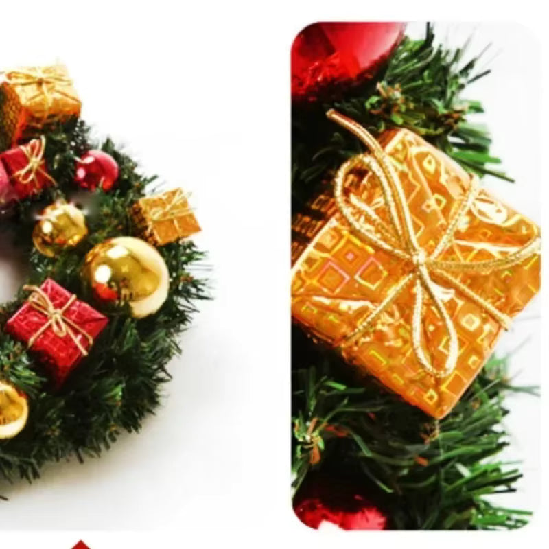 Feestglans Kerstkrans 30 cm – Decoratie in Rood, Goud en Groen
