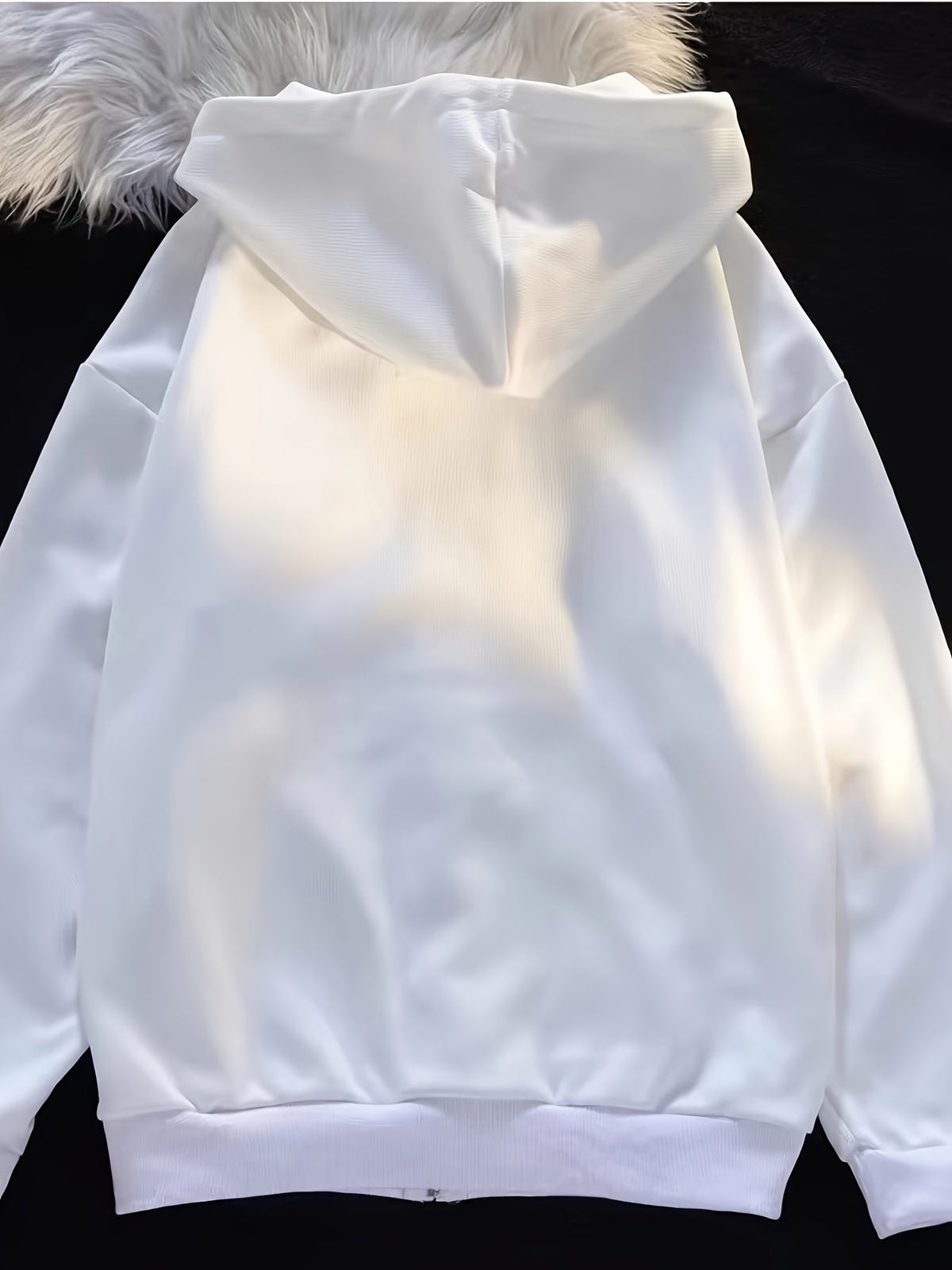 Witte hoodie met rits en vlinderdetail, unisex