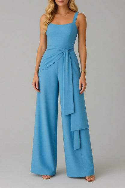 Veloura dames jumpsuit wijde pijpen mouwloos elegant zomer