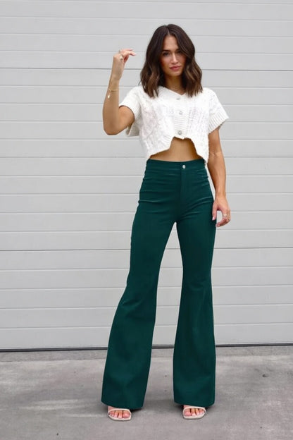 Novalyn Dames Flared Broek met Hoge Taille en Trekband
