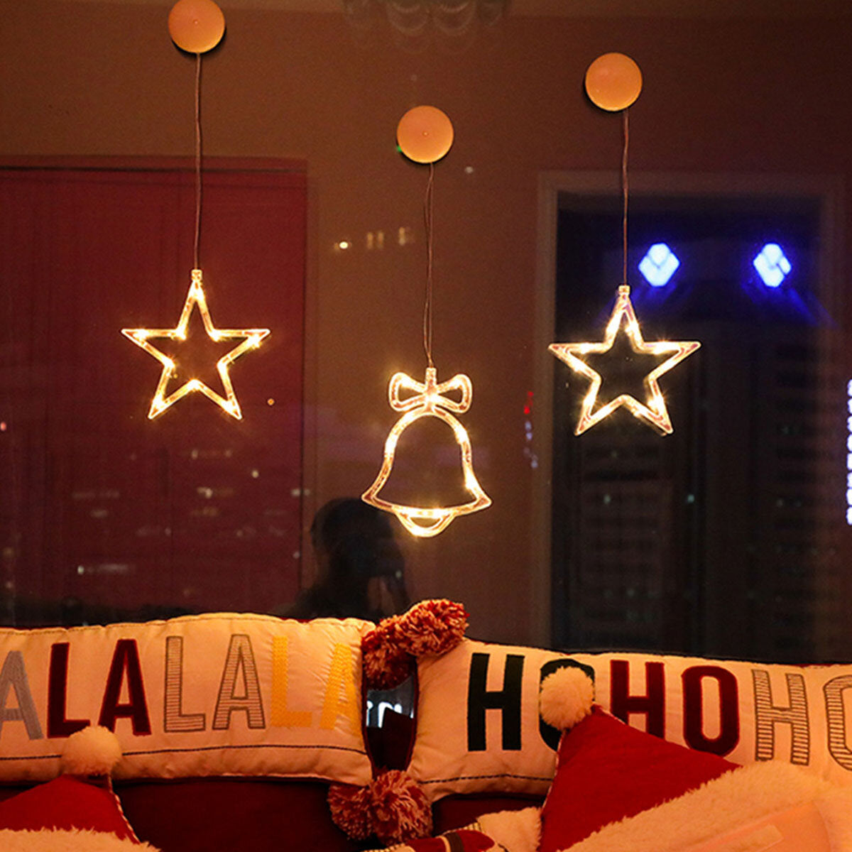 Kerstlichtje Raamster – Warm Witte LED Kerstlamp met Zuignap