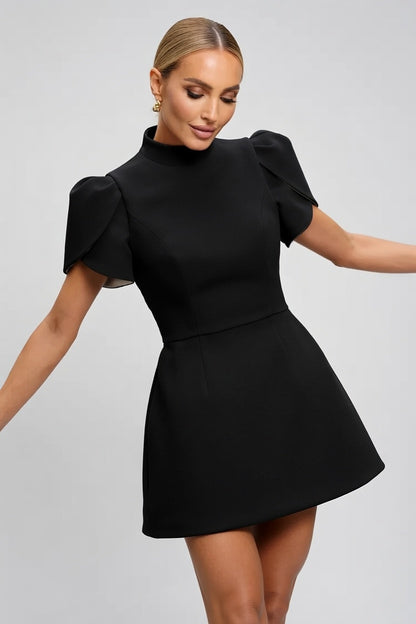 Veloura Strik Jurk Kort Elegant en Speels Design