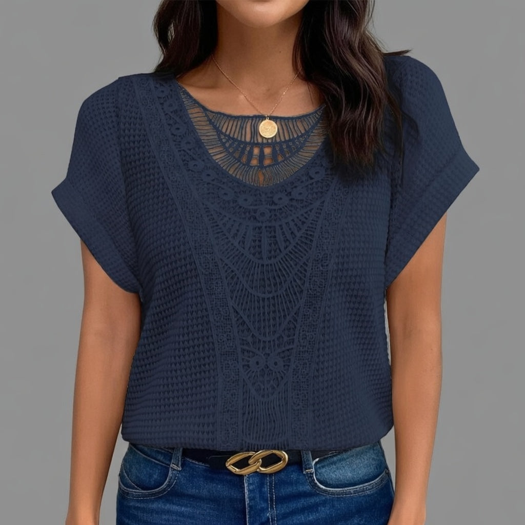 Elvara Dames Zomertop – Ademend Kreukvrij Shirt met Comfort Pasvorm