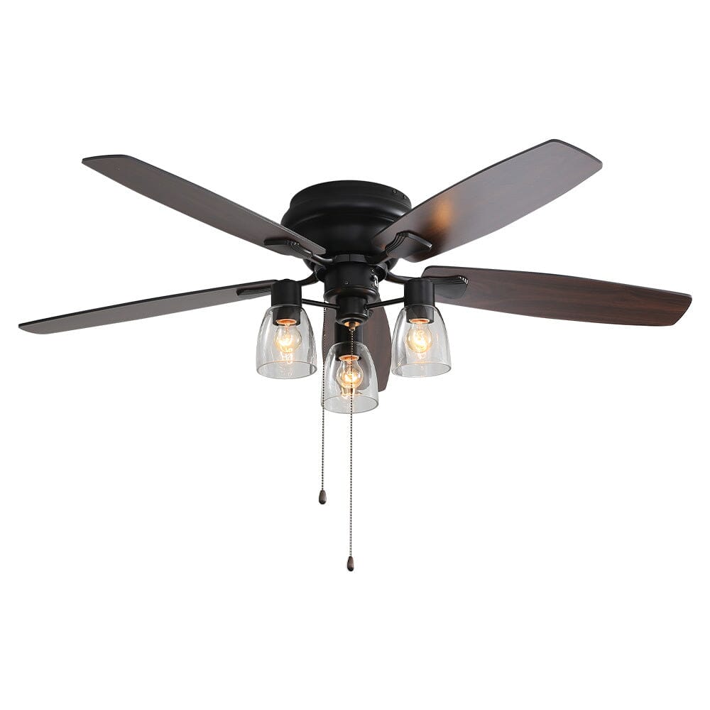 Ruimtebesparende 52" Laagprofiel Plafondventilator met LED-lamp & Afstandsbediening