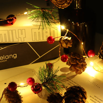 Dennerust LED Kerstlichtslinger met Dennenappels voor Binnen en Buiten