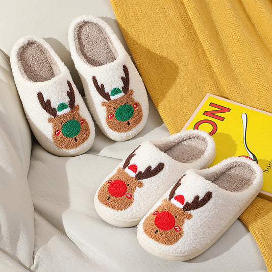 Kerstwarm Pluche Kerstpantoffels met Kunstwollen Voering en Antislip