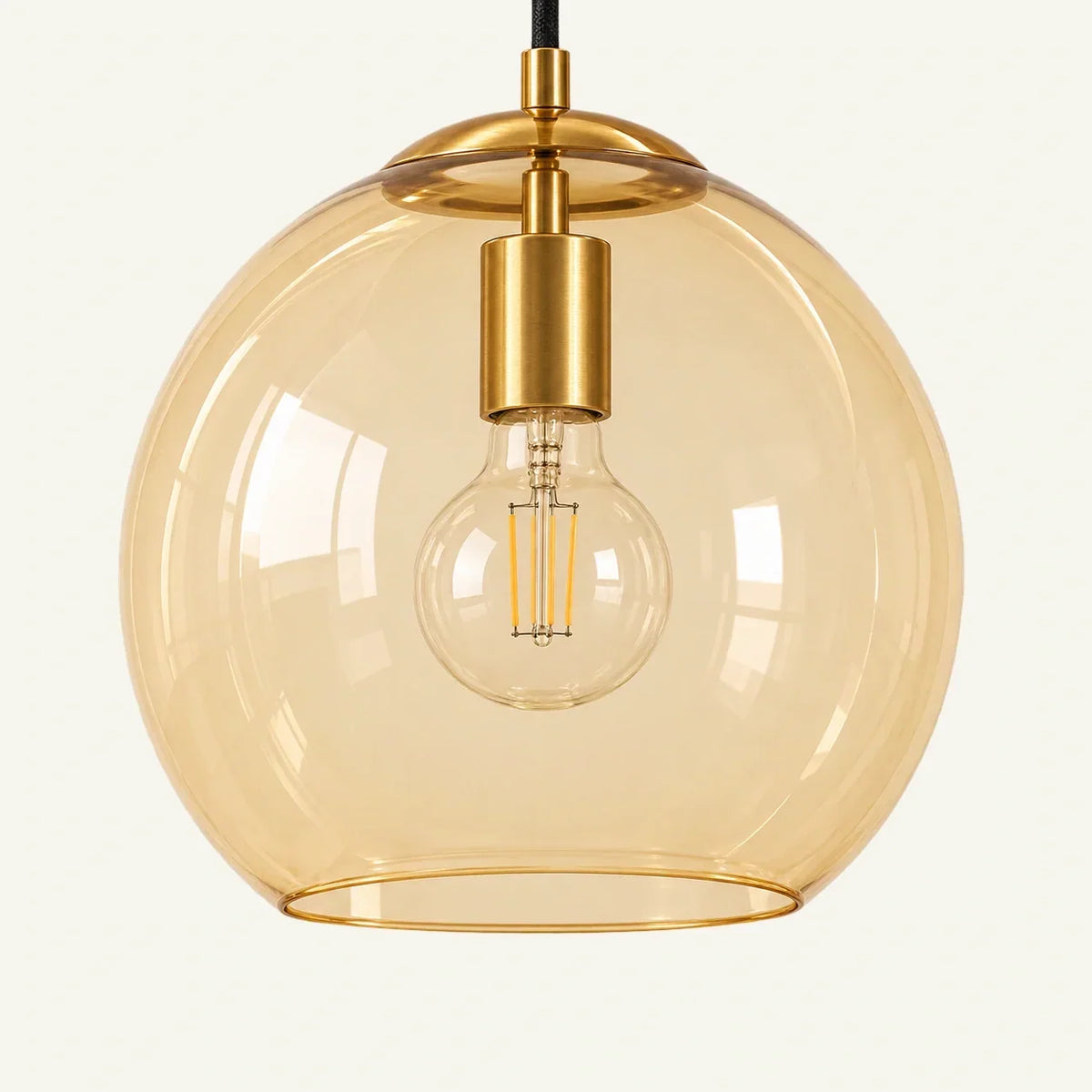 Elvara Boogvloerlamp – Moderne Vloerlamp met Amberkleurig Glas