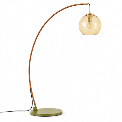 Elvara Boogvloerlamp – Moderne Vloerlamp met Amberkleurig Glas