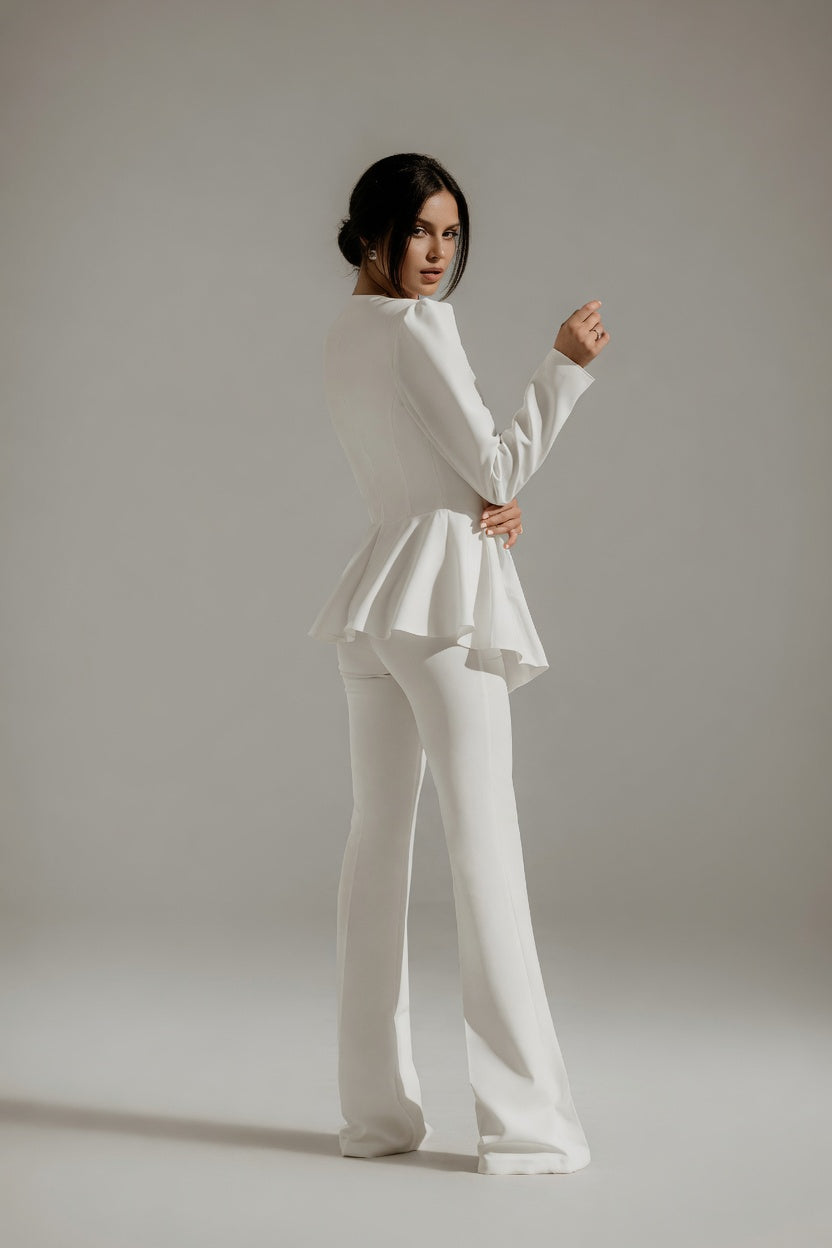 PowerChic Dames Broekpak 3-Delig met Blazer en Flared Broek