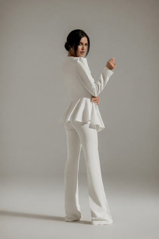 PowerChic Dames Broekpak 3-Delig met Blazer en Flared Broek