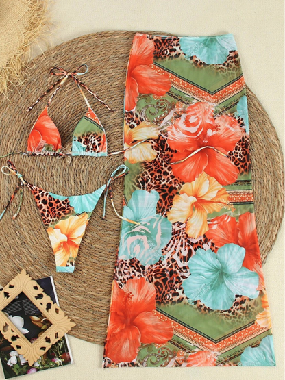 Maréa Dames Bikini Set met Tropische Print en Strandbroek