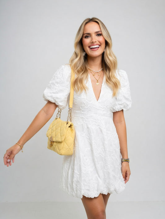 Elmira Witte Zomerjurk Dames – Borduurwerk Romantisch