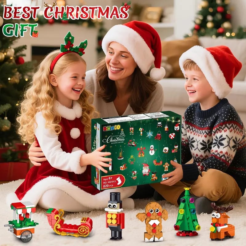 Kerstbouwpret – Adventskalender met 24 bouwsets voor kerstornamenten