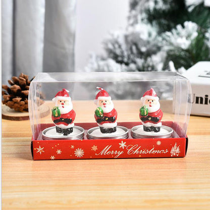 Kersttrio Noëlle – Set van 3 Decoratieve Kerstkaarsen van Paraffine