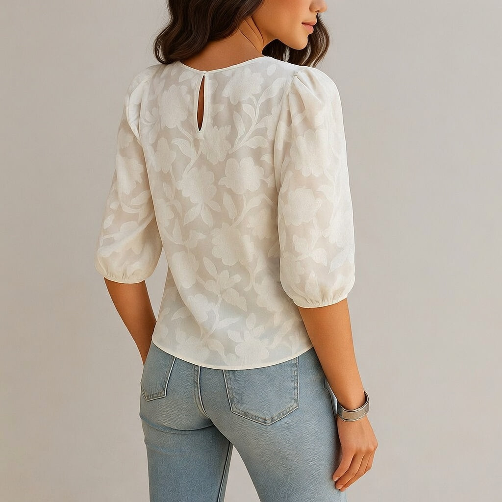 Floravienne Elegante Dames Bloementop met Flatterende Pasvorm