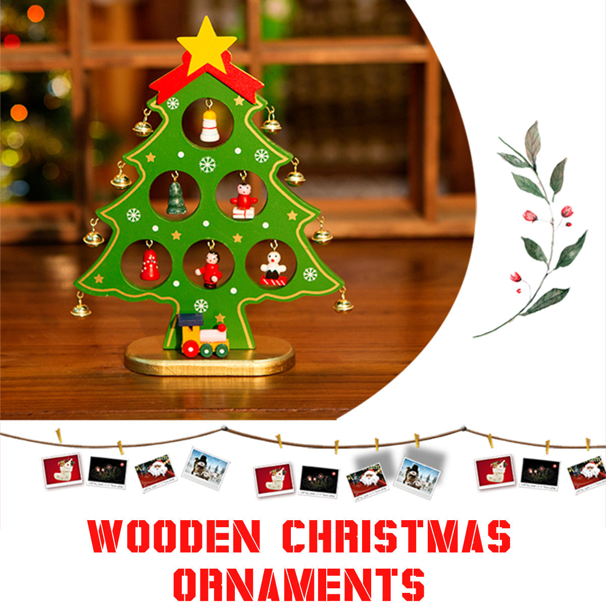 Kerstboomhoutje – Houten Kerstdecoratie DIY 11,5 cm