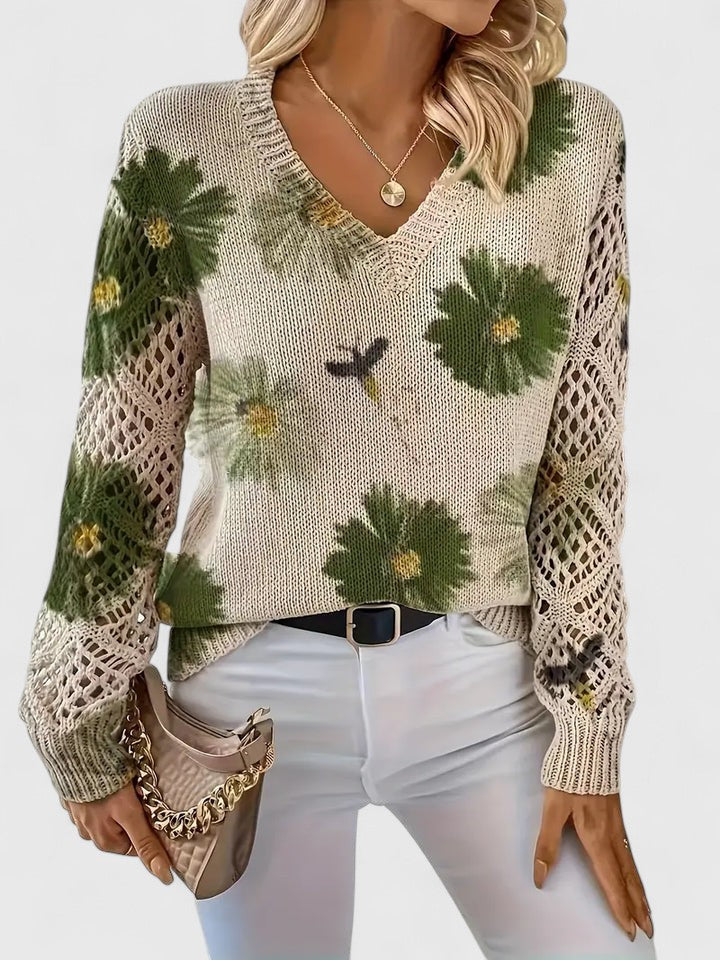 LavendelBloesem Elegante Dames Cardigan Bloemen V-hals Vest Comfort