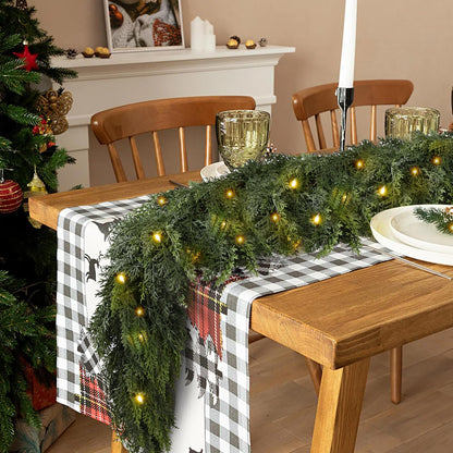 Cederlicht Kerstguirlande met Warme Ledverlichting voor Binnen en Buiten