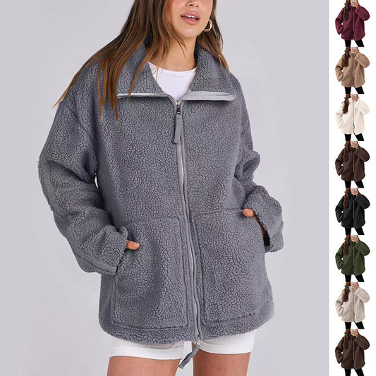Dames Teddyjack met Rits – Gezellige Fleecejack voor Winter & Herfst