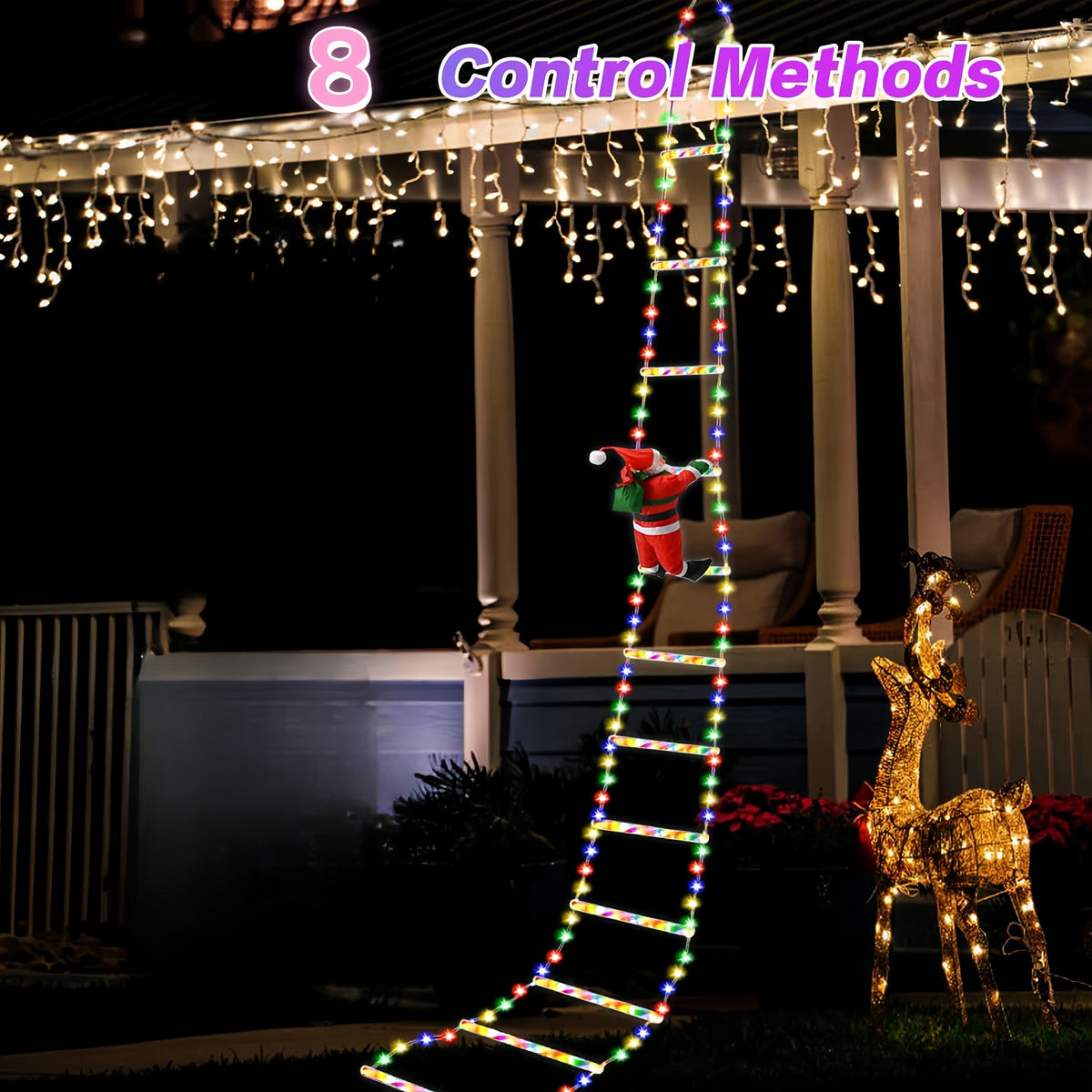 Klimmende Kerstman Ladder Display