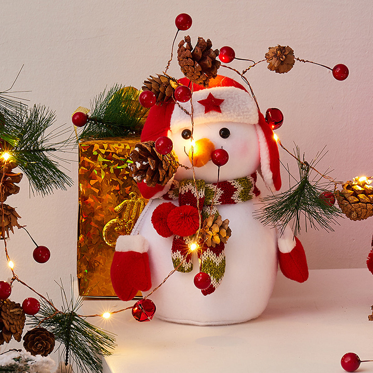 Dennerust LED Kerstlichtslinger met Dennenappels voor Binnen en Buiten