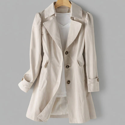 Valenna dames trenchcoat licht getailleerd met dubbele knopen
