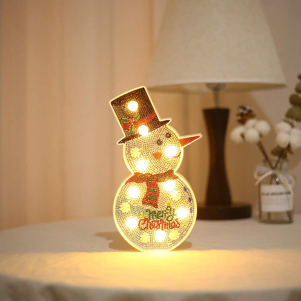 Diamantlicht Noëlle – DIY LED Kerstnachtlampje met Kerstboom en Sneeuwpop