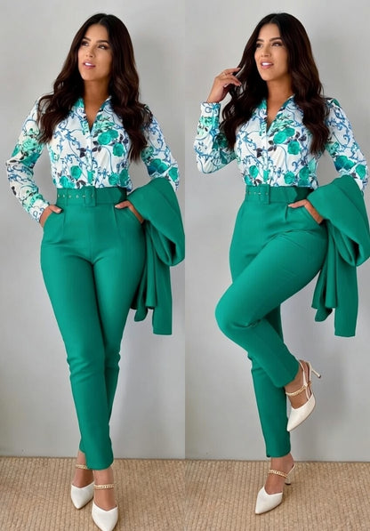 Elvaria Dames 2-Delig Pak – Casual Set met Blazer en Broek