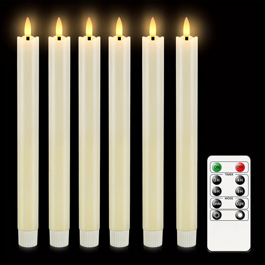 LED-kaarsen Flikkerende Vlamloze Ivoor Set
