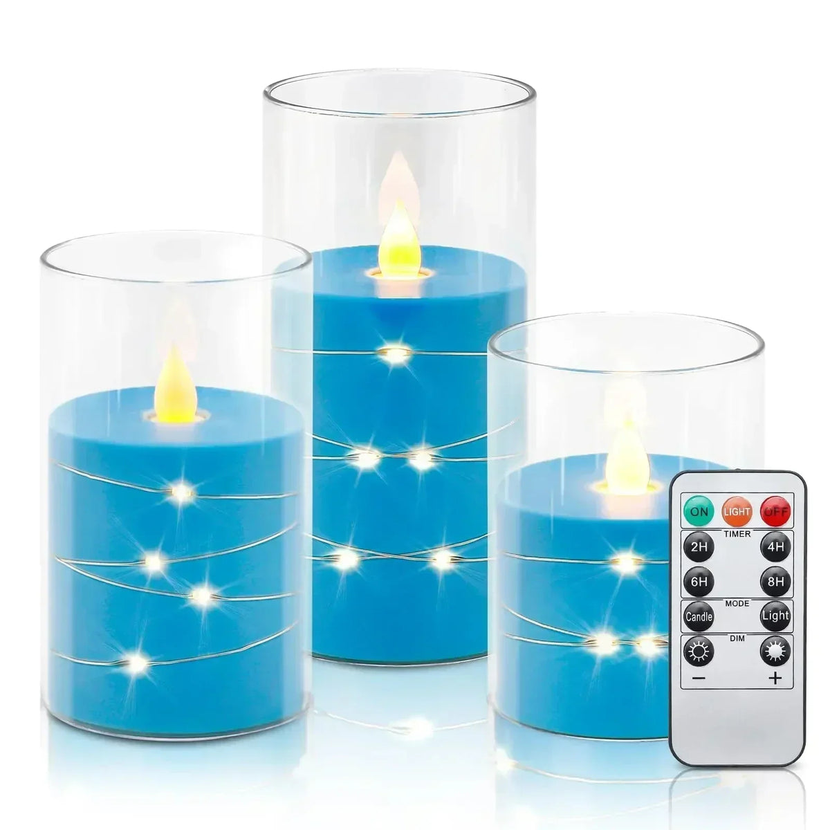 Amara LED-kaarsen – Set van 3 met Realistisch Vlamflikkereffect