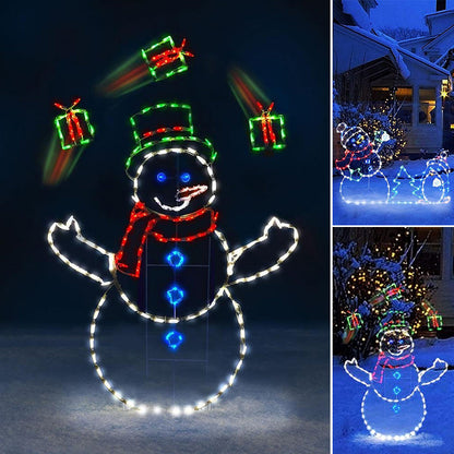 WinterSpektakel Verlichte Sneeuwpop en Pinguïn met 195 LED