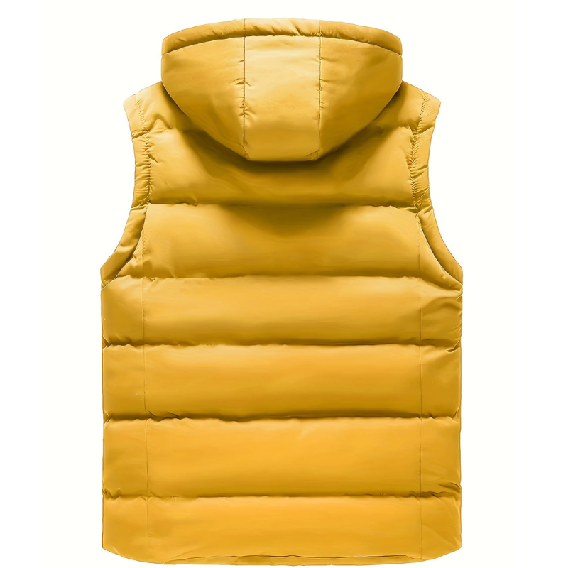 Winterdek – Herenbodywarmer met capuchon, ritszakken en volledige ritssluiting