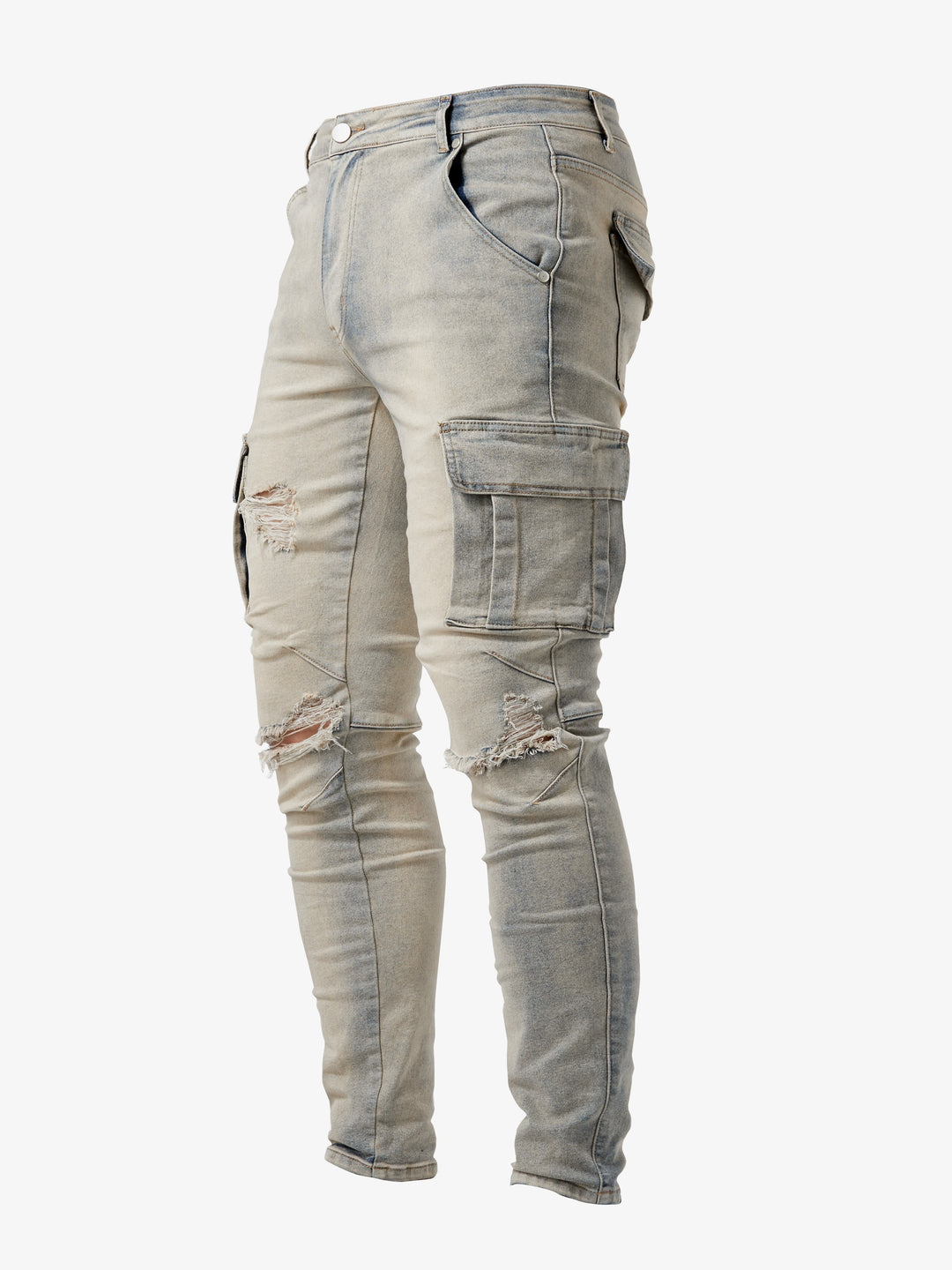 Heren Slim Fit Cargo Jeans – Multi-Pocket Streetstyle met Stretch