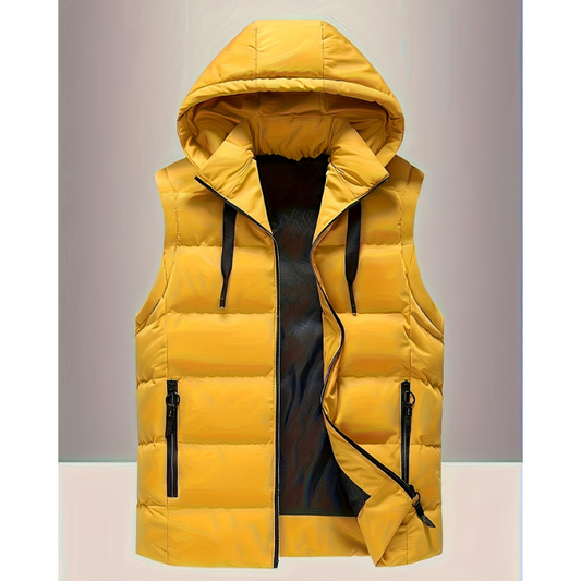 Winterdek – Herenbodywarmer met capuchon, ritszakken en volledige ritssluiting