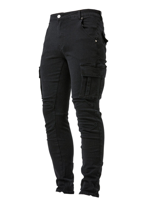Heren Slim Fit Cargo Jeans – Multi-Pocket Streetstyle met Stretch