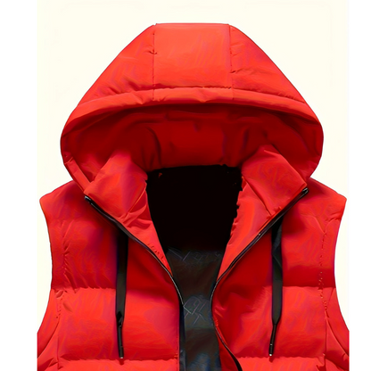 Winterdek – Herenbodywarmer met capuchon, ritszakken en volledige ritssluiting