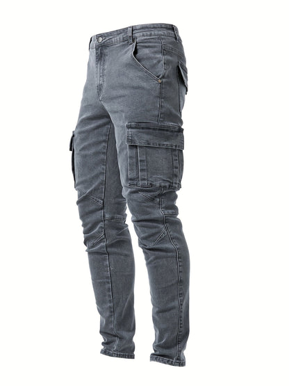 Heren Slim Fit Cargo Jeans – Multi-Pocket Streetstyle met Stretch