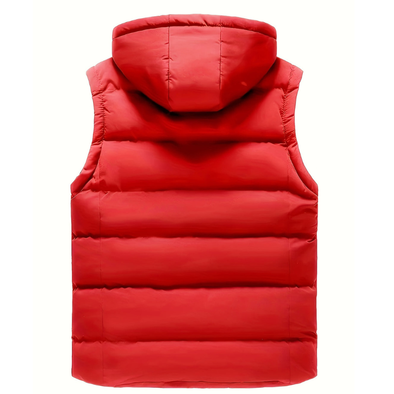 Winterdek – Herenbodywarmer met capuchon, ritszakken en volledige ritssluiting