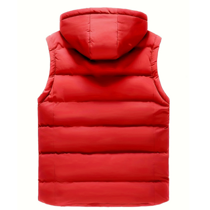 Winterdek – Herenbodywarmer met capuchon, ritszakken en volledige ritssluiting