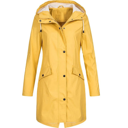 Regenbescherming – Dames Regenjas met Capuchon en Lange Pasvorm