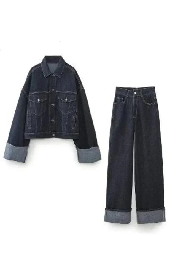 DenimAura Tweedelige Dames Set Jeans Outfit Casual Chic Comfort