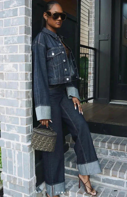 DenimAura Tweedelige Dames Set Jeans Outfit Casual Chic Comfort
