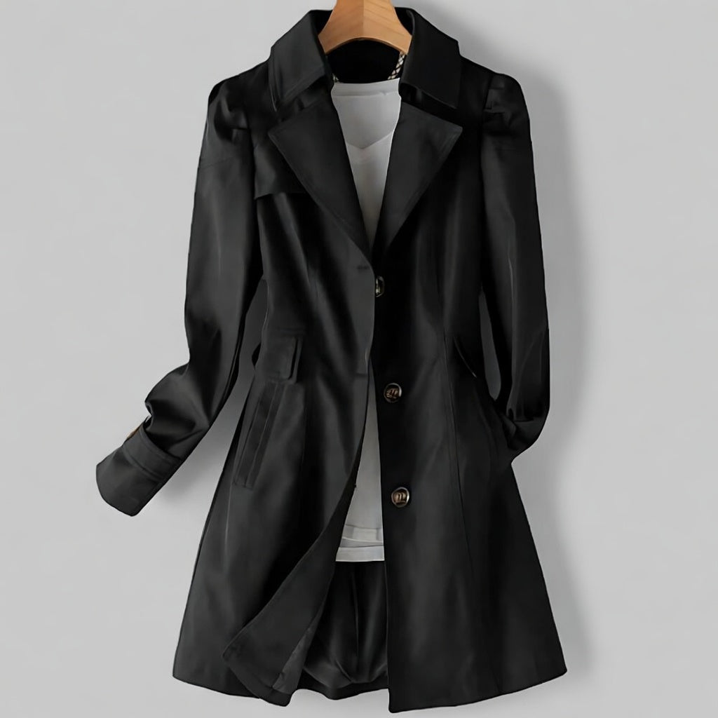 Dames Trenchcoat met Getailleerde Pasvorm en Dubbele Sluiting