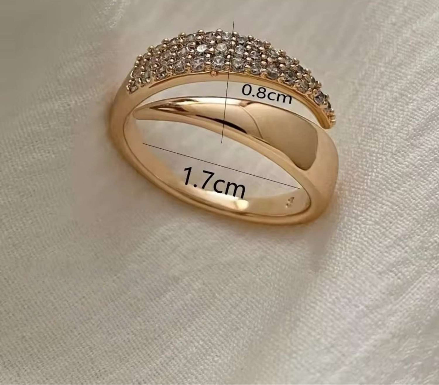 Lustara Verstelbare Damesring met Zirconia Glans Design