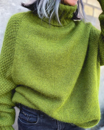 Dames Oversized Polotrui met Brede Kraag en Lange Mouwen