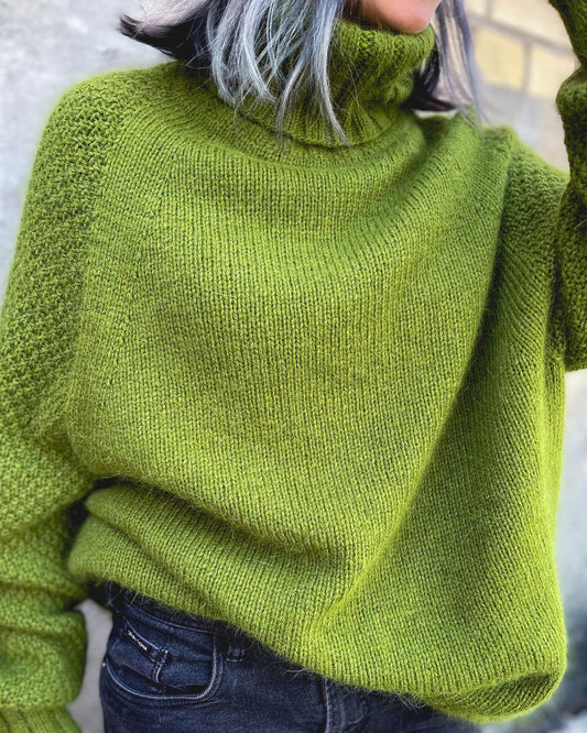 Dames Oversized Polotrui met Brede Kraag en Lange Mouwen