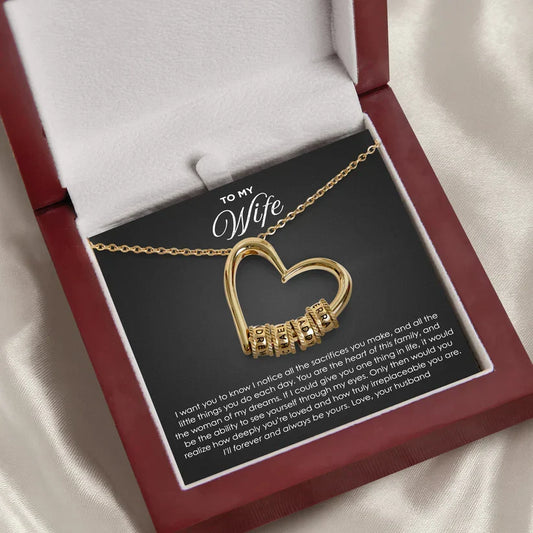 Liefshart Gepersonaliseerde Namenketting met Hart en Kralen